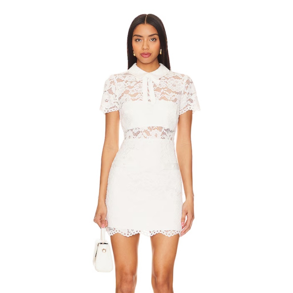 NEW NWT Likely Randy Dress White Lace Collared Mini Dress Size 12